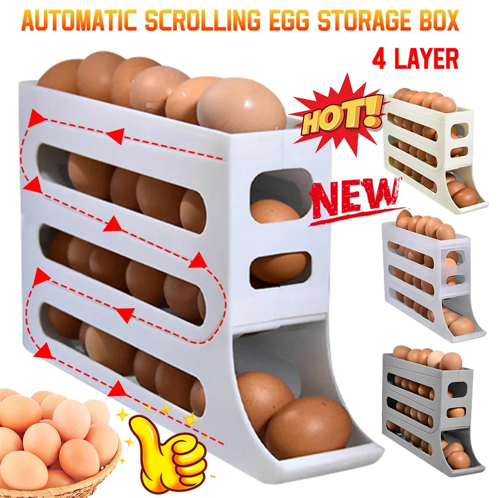 Refrigerator Egg Storage Box Kitchen Egg Box Storage Egg Box Large Capacity Dedicated Egg Carton Egg Rolling Egg Storage Box