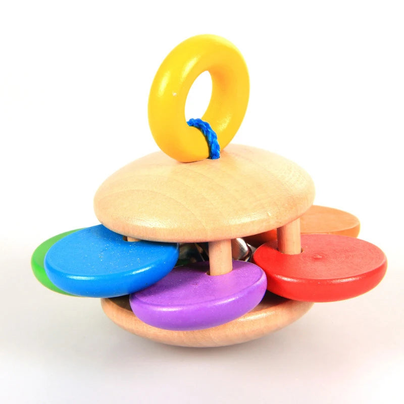 Montessori Wooden Rattles For Baby Crib Toys