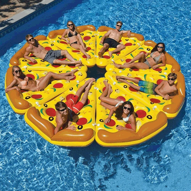 Pizza Floating Row Mount Adult Swimming Ring Floating Bed Lounge Chair Inflatable Floating Drainage Supplies Water Toys