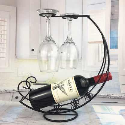 YOMDID Creative Metal Wine Rack Hanging Wine Glass Holder Bar Stand Bracket Display Stand Bracket Decor