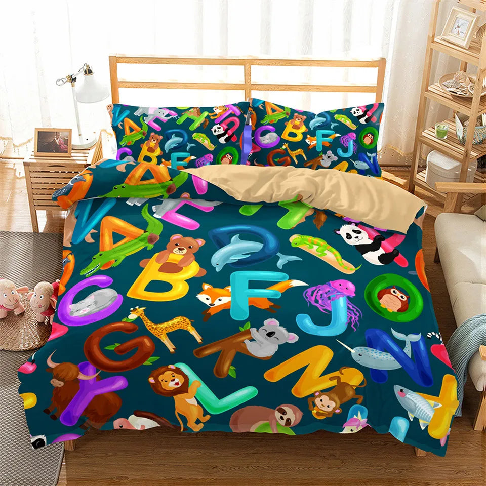 Children Duvet Cover Set Cartoon 3D Kids Bedding Set Kids Bed Set