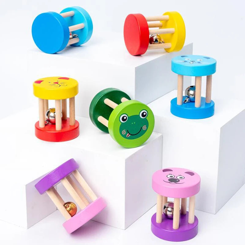 Montessori Wooden Rattles For Baby Crib Toys