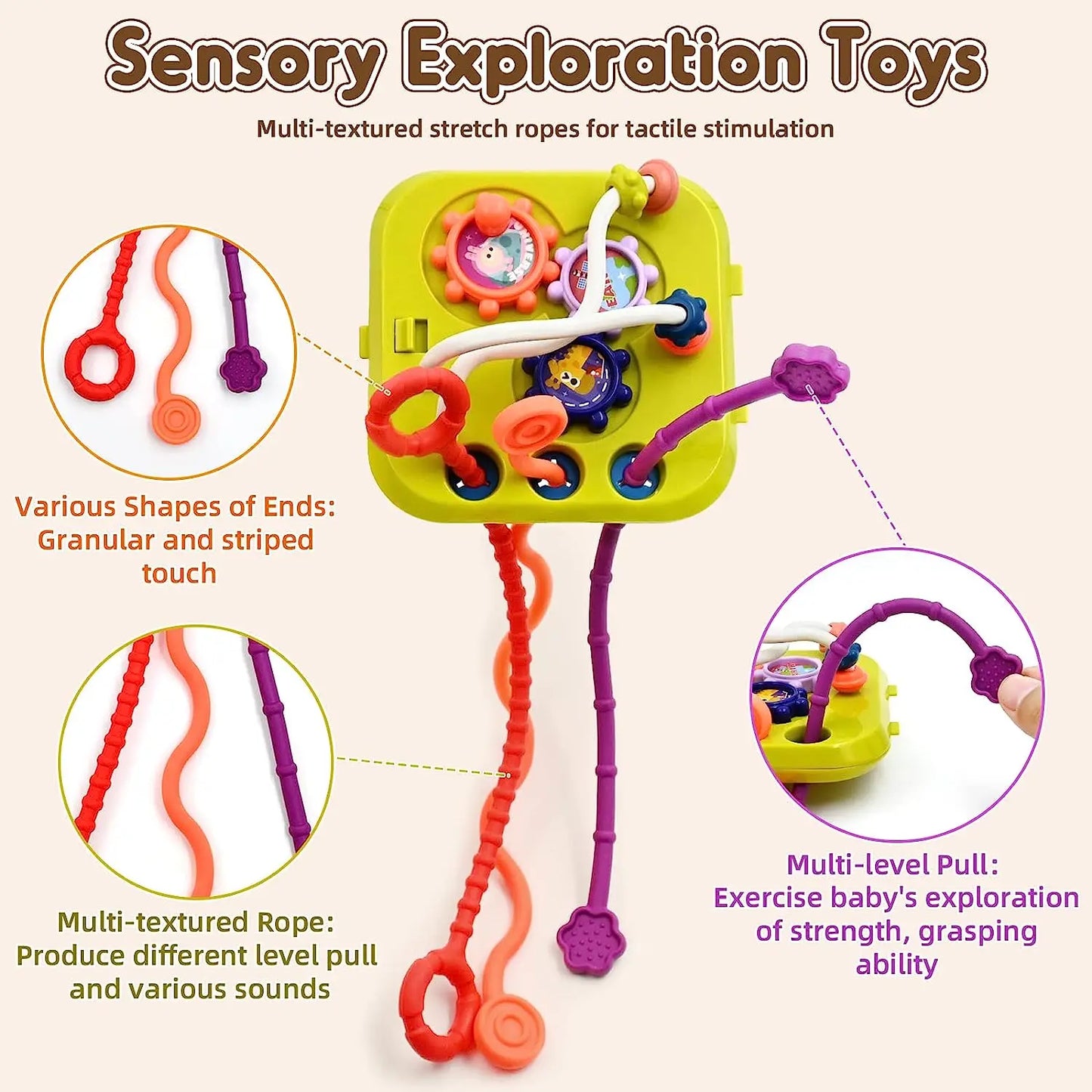 Baby Activity Cube Montessori Sensory Toy Shape Sorter for Children 1 2 Years