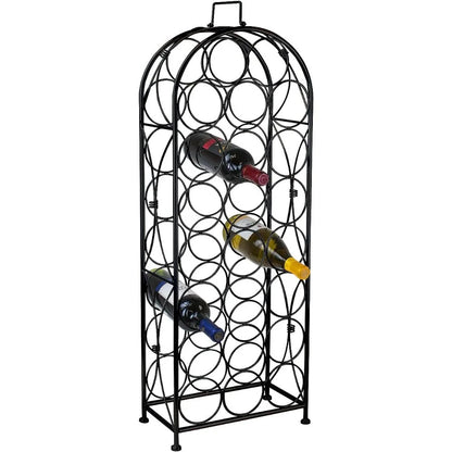 Wine Rack Freestanding Floor, Wines Stand for 23 Wines Bottle Storage, Metal Wine Bottle Holder Stands