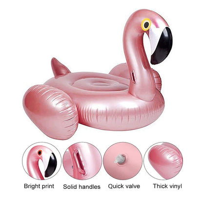 Rose Gold/Pink Inflatable Flamingo Pool Float For Adult Children Mattress On Bed Swimming Ring Perfect For Summer Pool Party