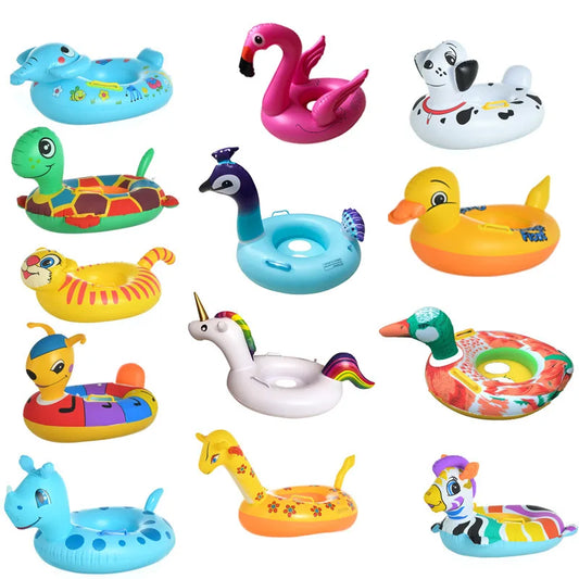 Baby Pool Float Dinosaur Swim Ring Inflatable Flamingo Swimming Circle Inflatable Games for Kids Pool Toys Unicorn Mermaid