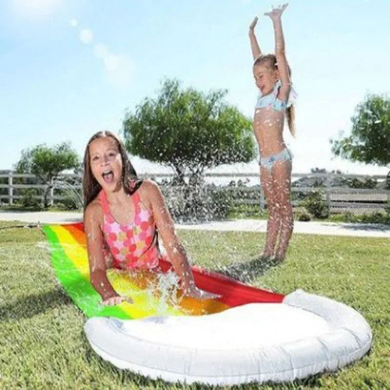 Summer Parent-child Outdoor Lawn Spray Surfboard Toy Games Center Backyard Inflatable Water Slide Pools Children Adult Toys Gift