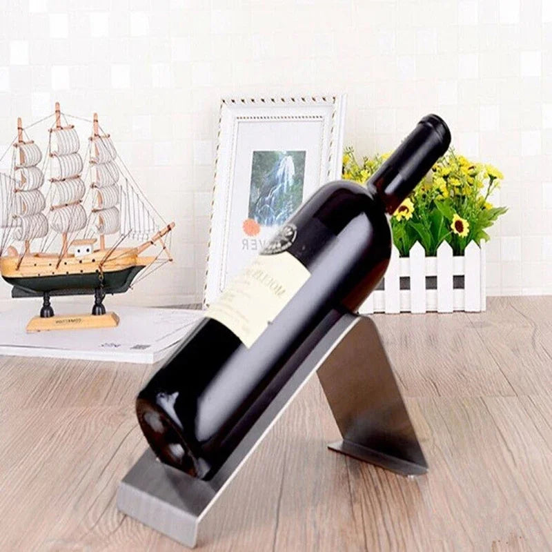 PEANDIM Creative Wine-bottle Holder Stainless Steel Wine Stand Bar Party Wine Rack Simple Household Red Wine Holder Ornaments