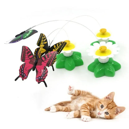 Interactive Cat Toy Mouse for Cats USB Charging Rotating Butterfly Noise Ball Boucing Fish Play-Catch Training Toy for Indoor