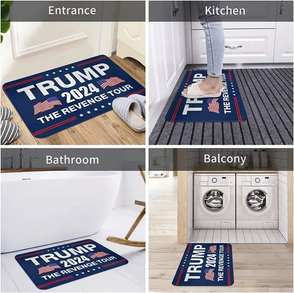 Trump 2024 The Revenge Tour Floor Mat Funny Welcome Entrance Door Mat Indoor Anti-Slip Carpet Kitchen Hallway Balcony Rugs Decor