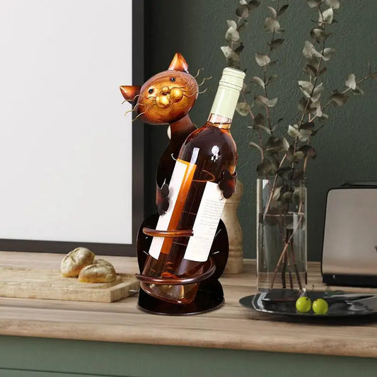 Wine Bottle Holder Collectible Tabletop Decor Wine Rack Cute Cat Figurine Wine Bottle Keeper for Display and Storage Accessorie