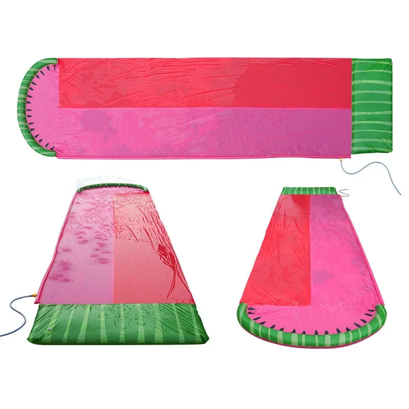 Watermelon Double Water Slide Outdoor Water Toy Children's Water Jet Slide Double Surfboard Kids Slide