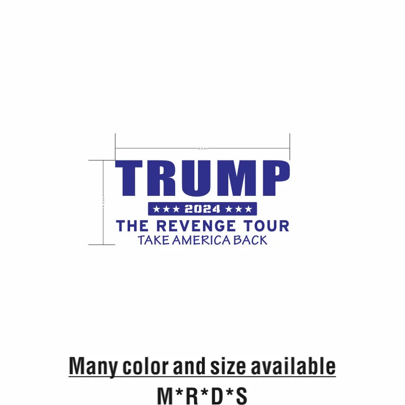 Car Trump 2024 THE REVENGE TOUR Stickers USA Pickup Truck Window Door Side Decor Decal Motor Vinyl Decoration Auto Accessories