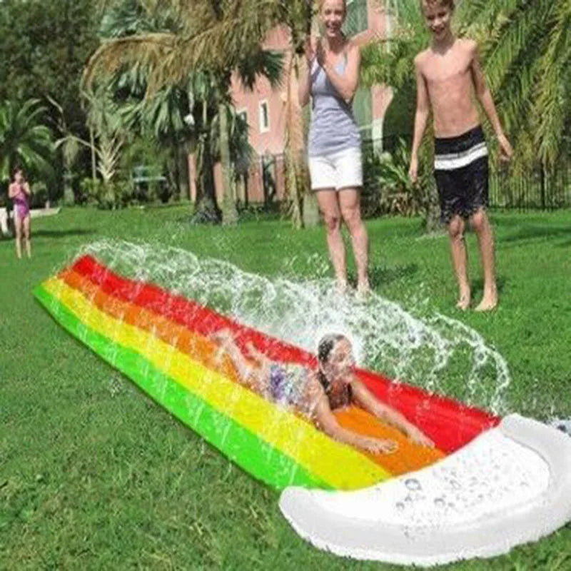 Summer Parent-child Outdoor Lawn Spray Surfboard Toy Games Center Backyard Inflatable Water Slide Pools Children Adult Toys Gift