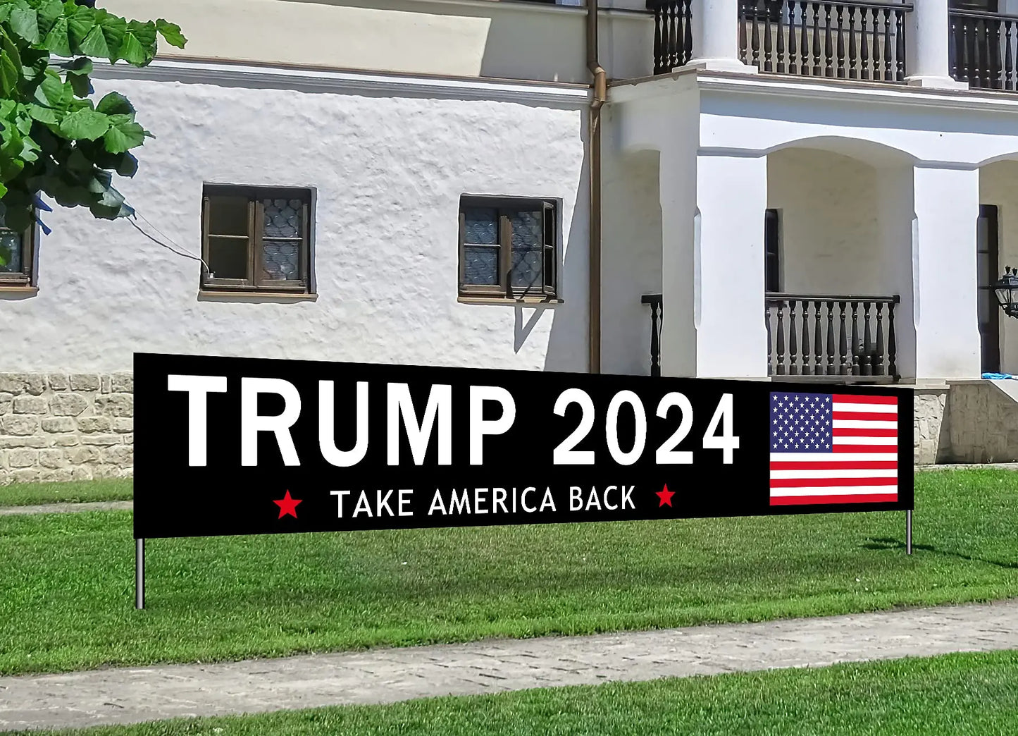 Trump Keep America Great Again 2024 Banners with 4 Grommets Polyester for Yard Advertising Outdoor and Indoor Hanging Decoration