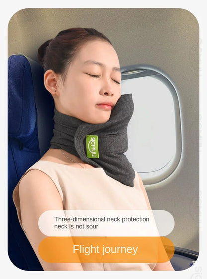 Memory Foam Travel Pillow, Neck Support Cushion with Washable Cover for Plane, Train and Car Pillows for Sleeping