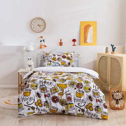 Cartoon Animals King Queen Duvet Cover Lion Giraffe Crocodile Bedding Set for Kids Boys Wildlife 2/3pcs Polyester Quilt Cover