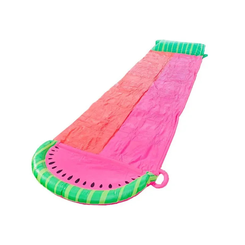 Watermelon Double Water Slide Outdoor Water Toy Children's Water Jet Slide Double Surfboard Kids Slide