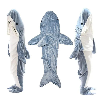 Cartoon Shark Sleeping Bag Pajamas Office Nap Shark Blanket Karakal High Quality Fabric Mermaid Shawl Blanket For Christmas Gift