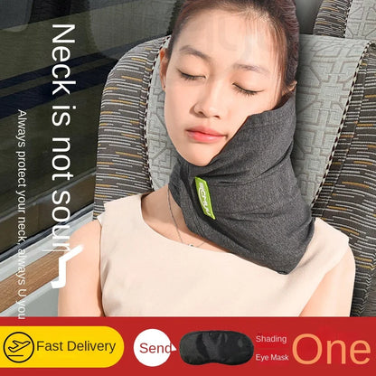 Memory Foam Travel Pillow, Neck Support Cushion with Washable Cover for Plane, Train and Car Pillows for Sleeping