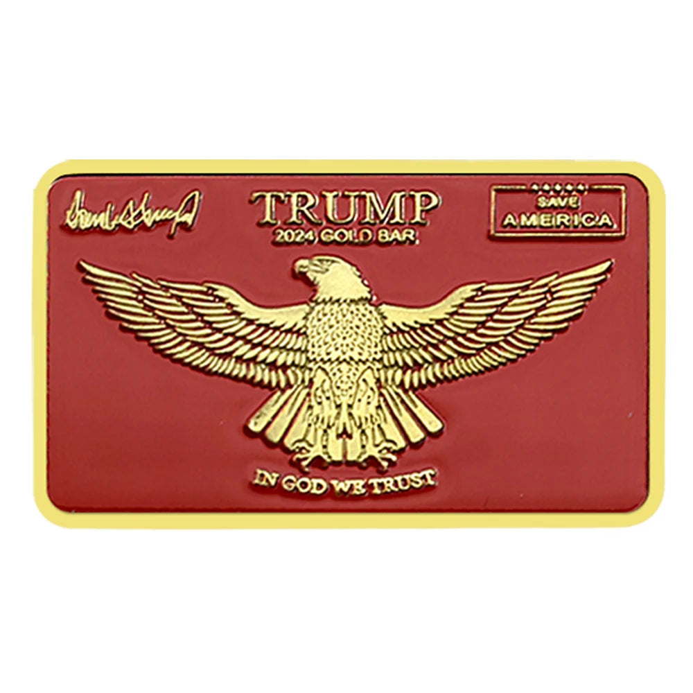 2024 Trump Gold Bar SAVE AMERICA Challenge Coin Metal Crafts Commemorative Collection Festival Gift