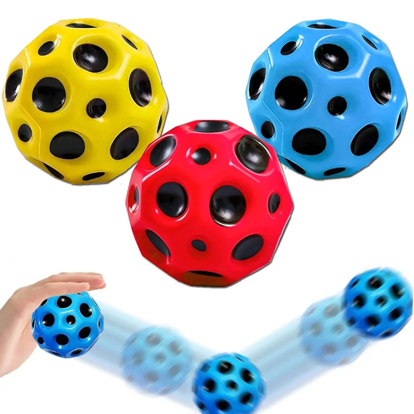 Anti-fall Porous Soft Space Balls Bouncy Ball Kids Indoor Toy Popping Sensory Fidget Toys For Adult Kids Stress Relief Hole Ball