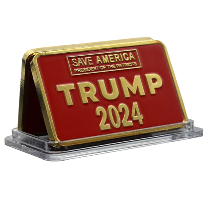 2024 Trump Gold Bar SAVE AMERICA Challenge Coin Metal Crafts Commemorative Collection Festival Gift