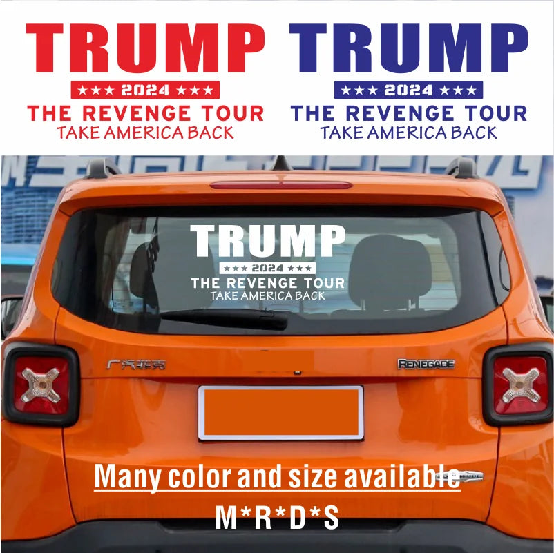 Car Trump 2024 THE REVENGE TOUR Stickers USA Pickup Truck Window Door Side Decor Decal Motor Vinyl Decoration Auto Accessories