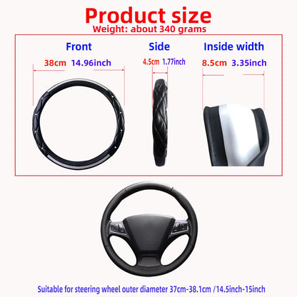 1 Stereo Leather Inset Faux Diamond Flash Blingbling Car with Inner Ring Steering Wheel Cover for 14.5-15 Inch Car Accessories