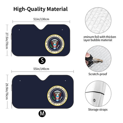 USA President Seal Logo Foldable Windshield Sunshade 70x130cm Donald Trump Foils Car Window Windscreen Cover UV Protector