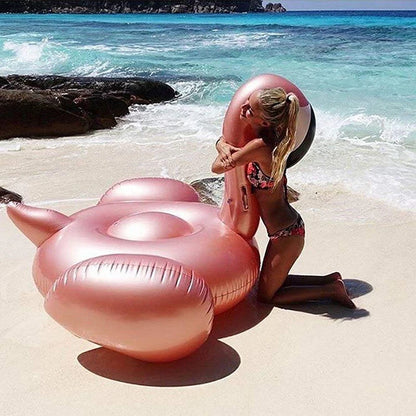 Rose Gold/Pink Inflatable Flamingo Pool Float For Adult Children Mattress On Bed Swimming Ring Perfect For Summer Pool Party