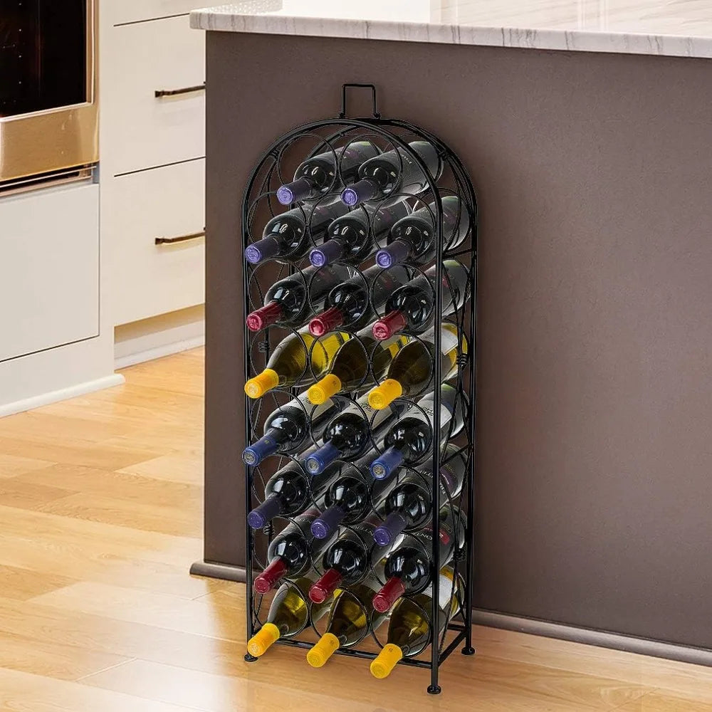 Wine Rack Freestanding Floor, Wines Stand for 23 Wines Bottle Storage, Metal Wine Bottle Holder Stands