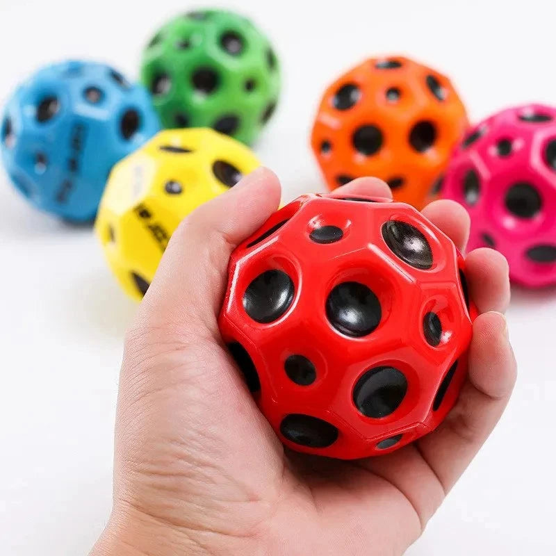 Anti-fall Porous Soft Space Balls Bouncy Ball Kids Indoor Toy Popping Sensory Fidget Toys For Adult Kids Stress Relief Hole Ball