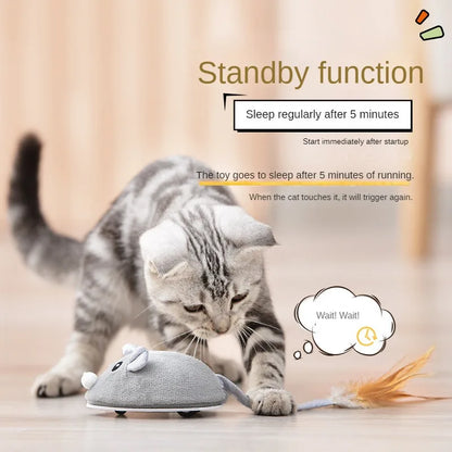 Interactive Cat Toy Mouse for Cats USB Charging Rotating Butterfly Noise Ball Boucing Fish Play-Catch Training Toy for Indoor