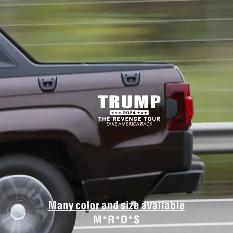 Car Trump 2024 THE REVENGE TOUR Stickers USA Pickup Truck Window Door Side Decor Decal Motor Vinyl Decoration Auto Accessories