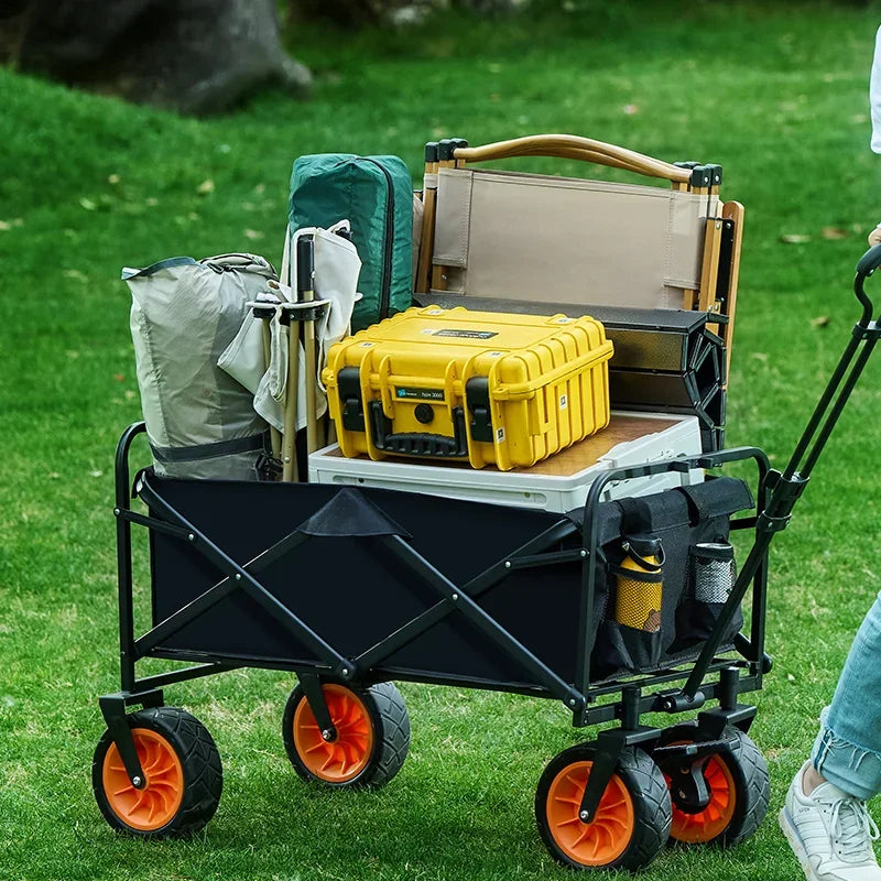 High-capacity Folding Cart With Wheels Household Luggage Trolley Supermarket Shopping Cart Portable Camping Carts