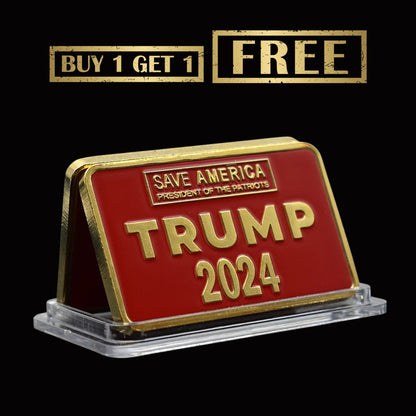 2024 Trump Gold Bar SAVE AMERICA Challenge Coin Metal Crafts Commemorative Collection Festival Gift